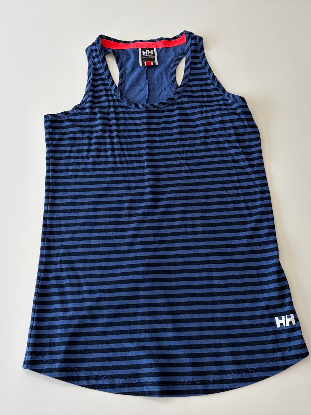 Helly Hansen Medium Blue & Black Striped Racerback Tank Top